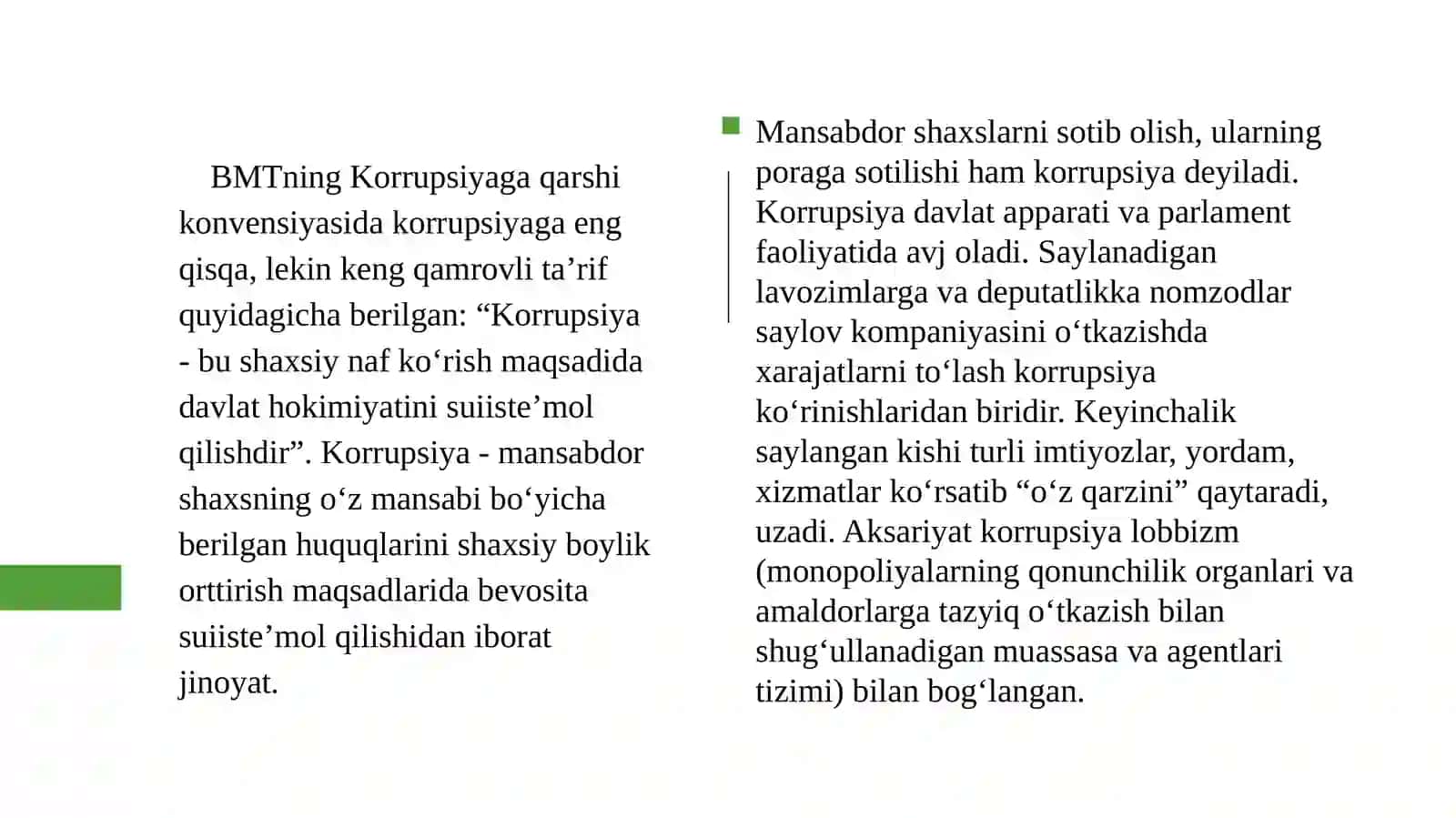 "IKKINCHI" XUFIYONA IQTISODIYOTNING UMUMIY TAYSIFI. KORRUPSIYA VA UNGA QARSHI KURASH 4
