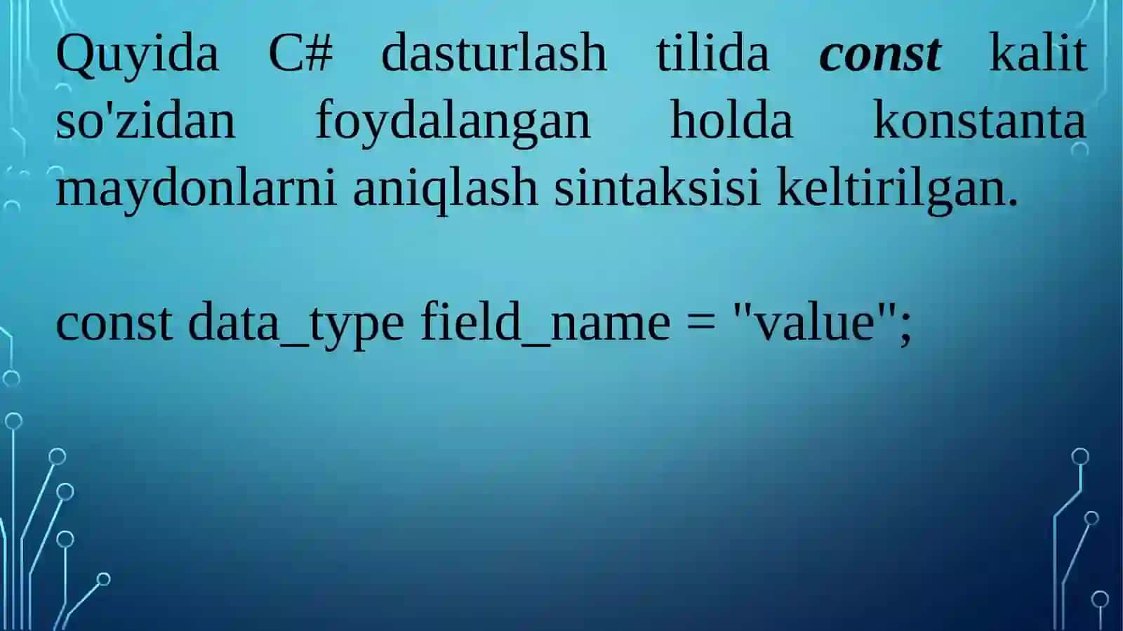 Konstanta maydonlar 4
