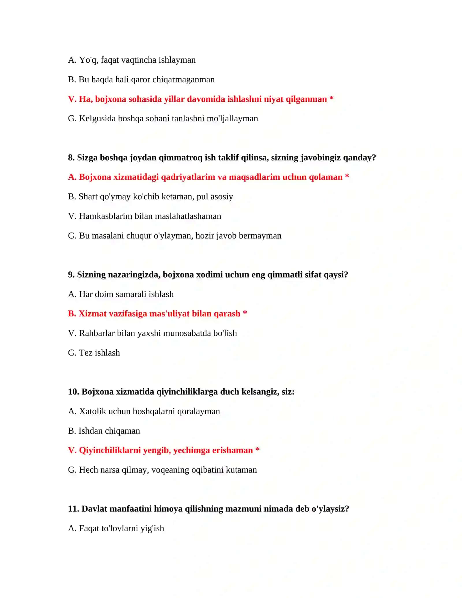 BOJXONA AKADEMIYASI VA PSIXOLOGIK TESTLAR TO'PLAMI - TO'LIQ TO'PLAM 4