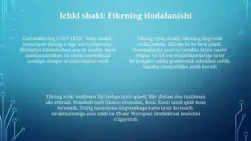 Vilgelm Gumboldtning tilning ichki va tashqi shakillari to'g'risidagi ta'limoti 4