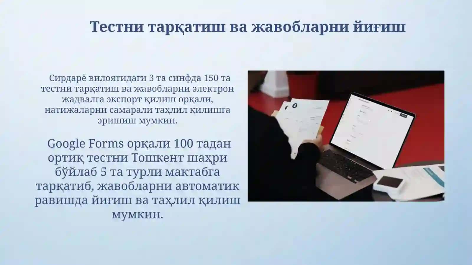 Google formalari yordamida testlar yaratish 4