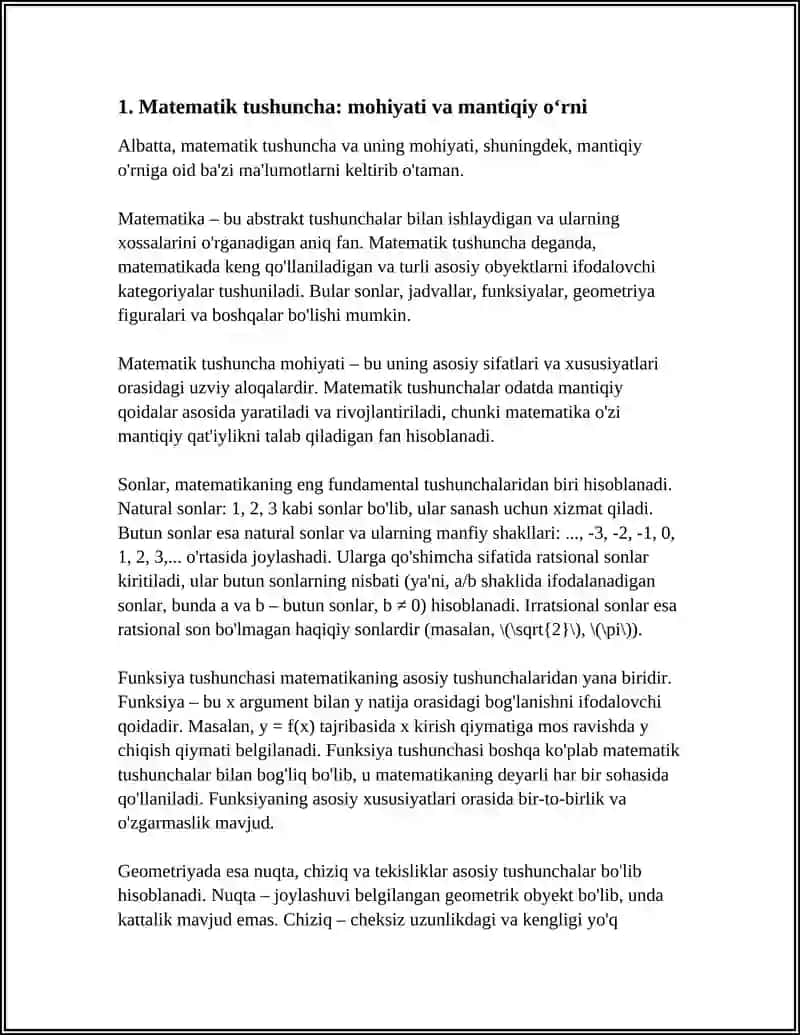 MANTIQ ELEMENTLARI.MATEMATIK TUSHUNCHA.TUSHUNCHANING HAJMI VA MAZMUNI.TUSHUNCHANI TA'RIFLASH USULLARI 4