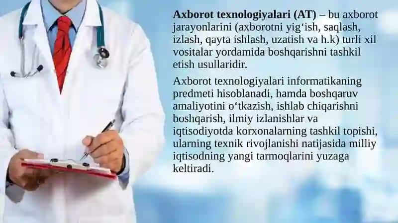 Tibbiyotda ishchi o‘rinlarini avtomatlashtirish 4