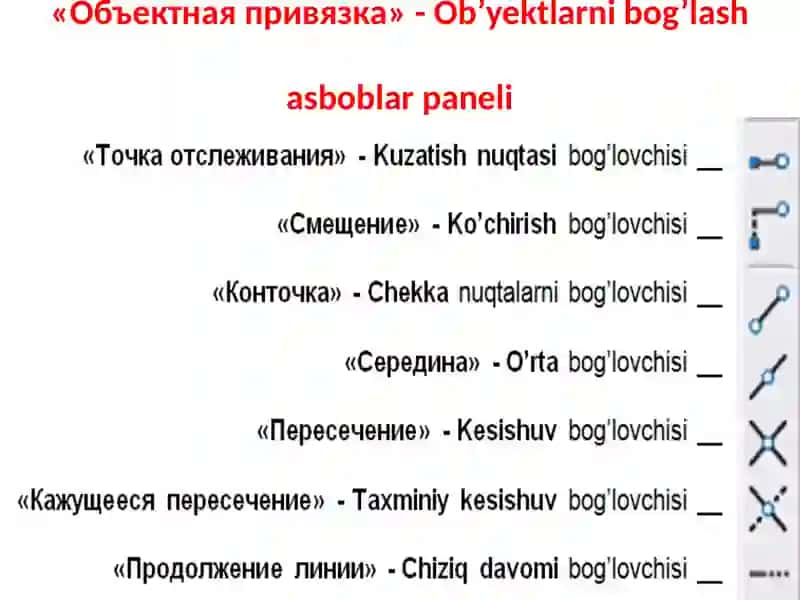 AutoCAD dasturida MODIFY panelida buyruqlar vazifalari va ulardan foydalanish 4