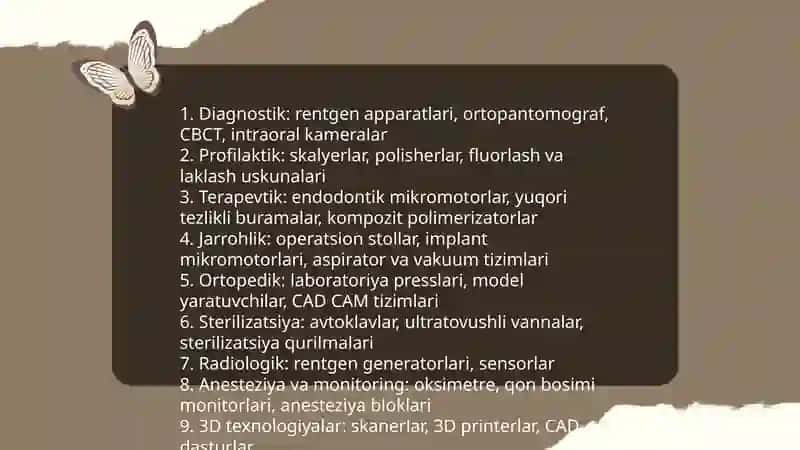 Zamonaviy stomotologik qurilmalar. Tasnifi. Xususiyatlari. 4