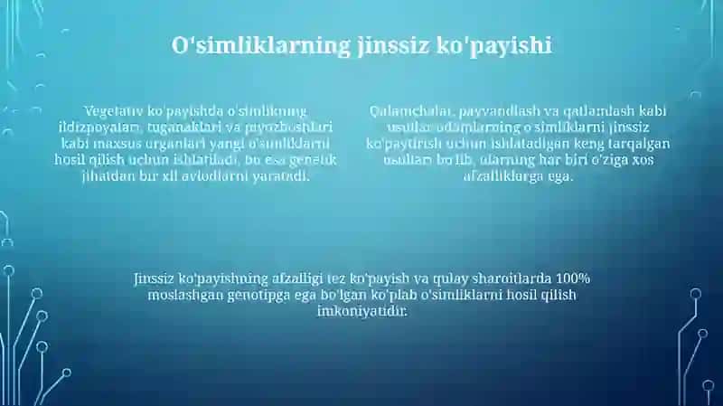 Oʻsimliklarning jinsiy va jinssiz koʻpayishi 4