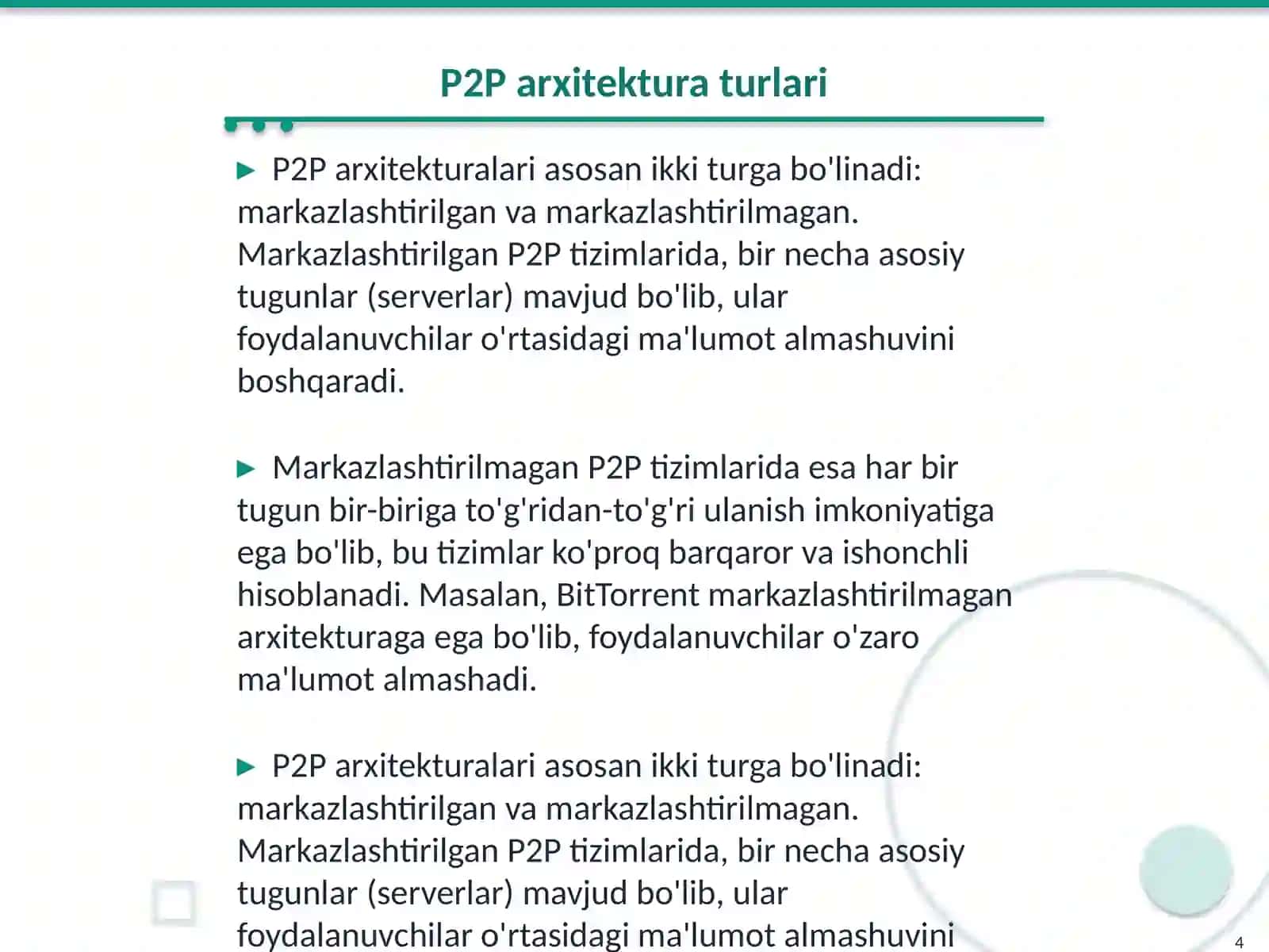 P2P texnologiyalar 4