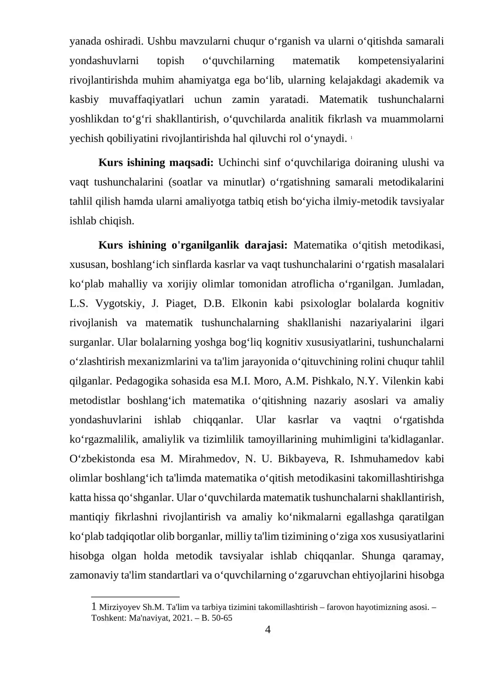 Matematika va uni o’qitish metodikasi 4