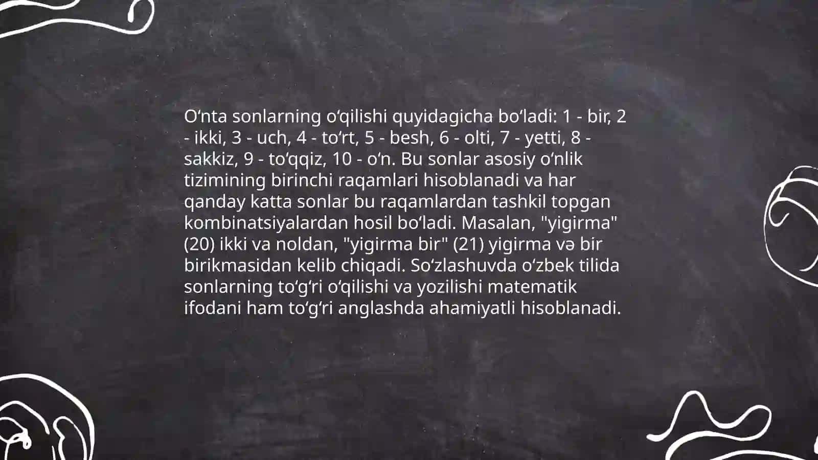 Arab tilidan sonlarning o‘qilishi 4