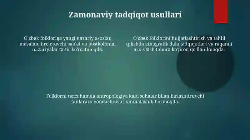 Bugungi o‘zbek folklorshunosligining rivoji 4