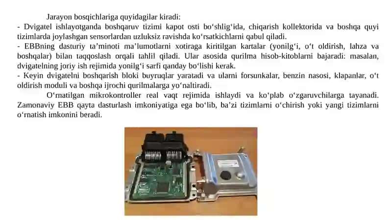Elektron boshqaruv tizimlari (ECU, ABS va h.k.) 4