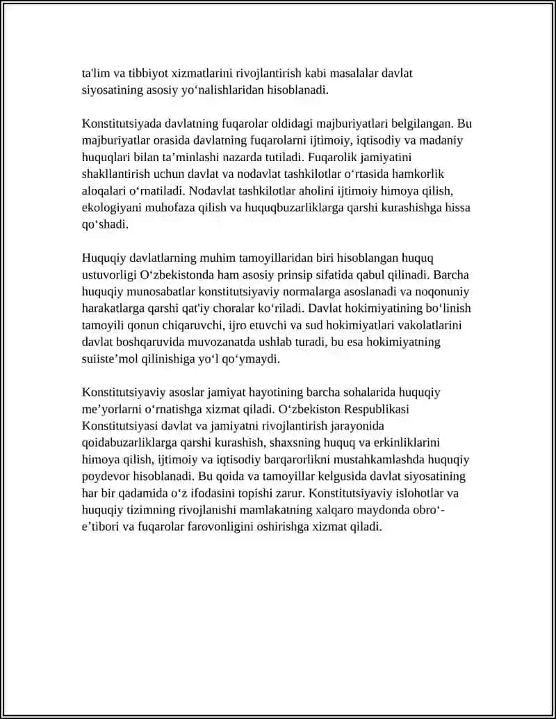 O‘ZBEKISTONDA HUQUQIY DAVLAT VA FUQAROLIK JAMIYATI ASOSLARINING BARPO ETILISHI 4