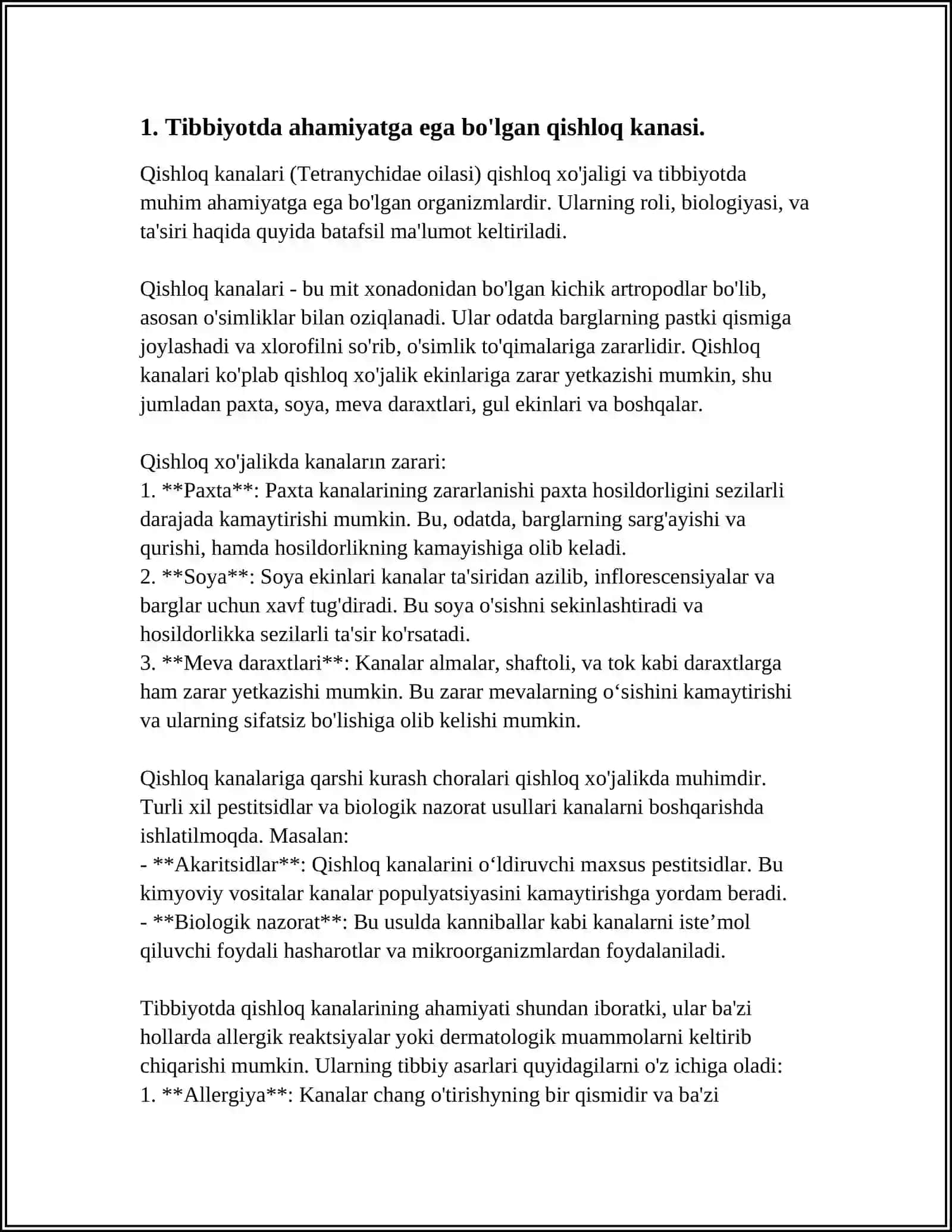 Tibbiyotda Ahamiyatga Ega Bo‘lgan Qishloq Kanasi 4