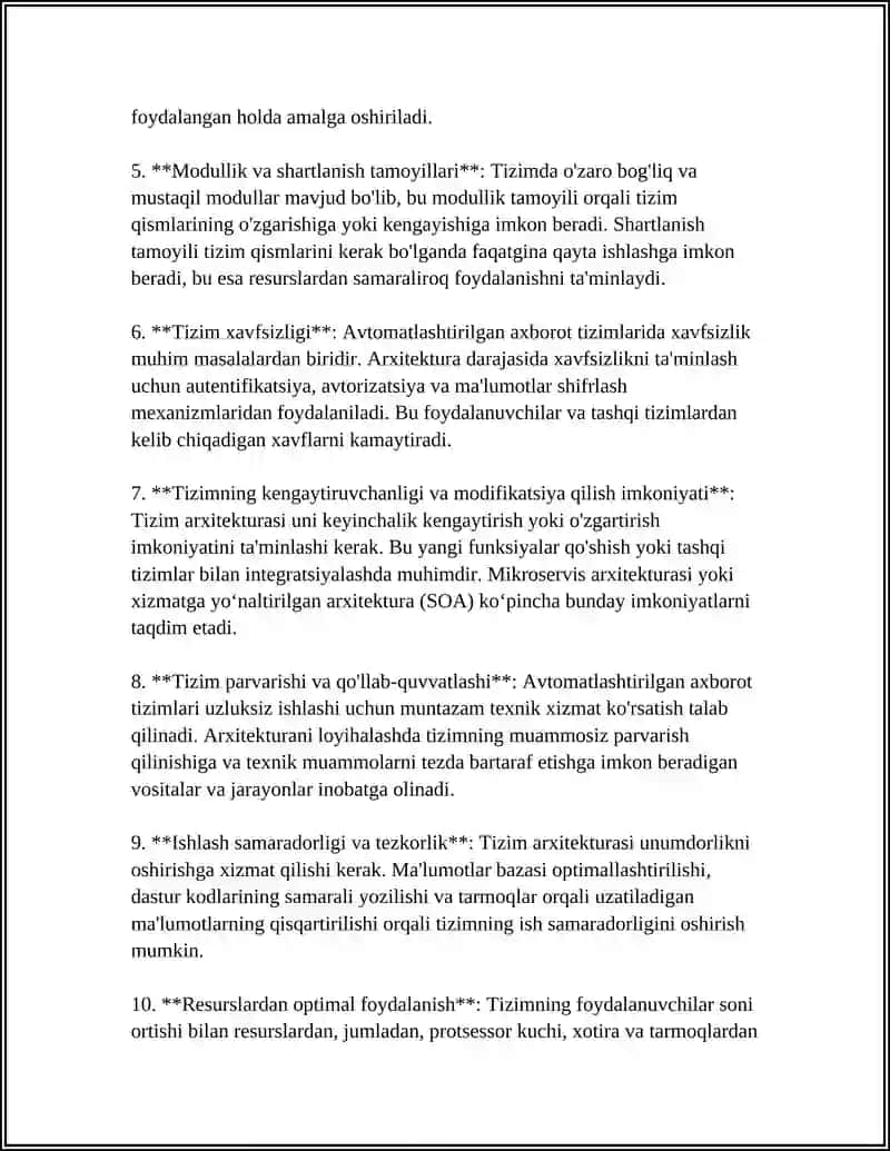 AVTOMATLASHTIRILGAN AXBOROT TIZIMLARI 4