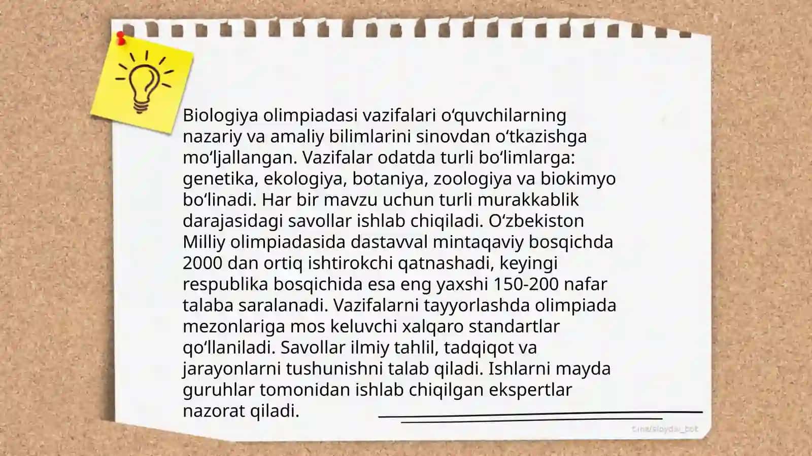 Biologiyadan olimpiada oʻtkazish metodikasi 4