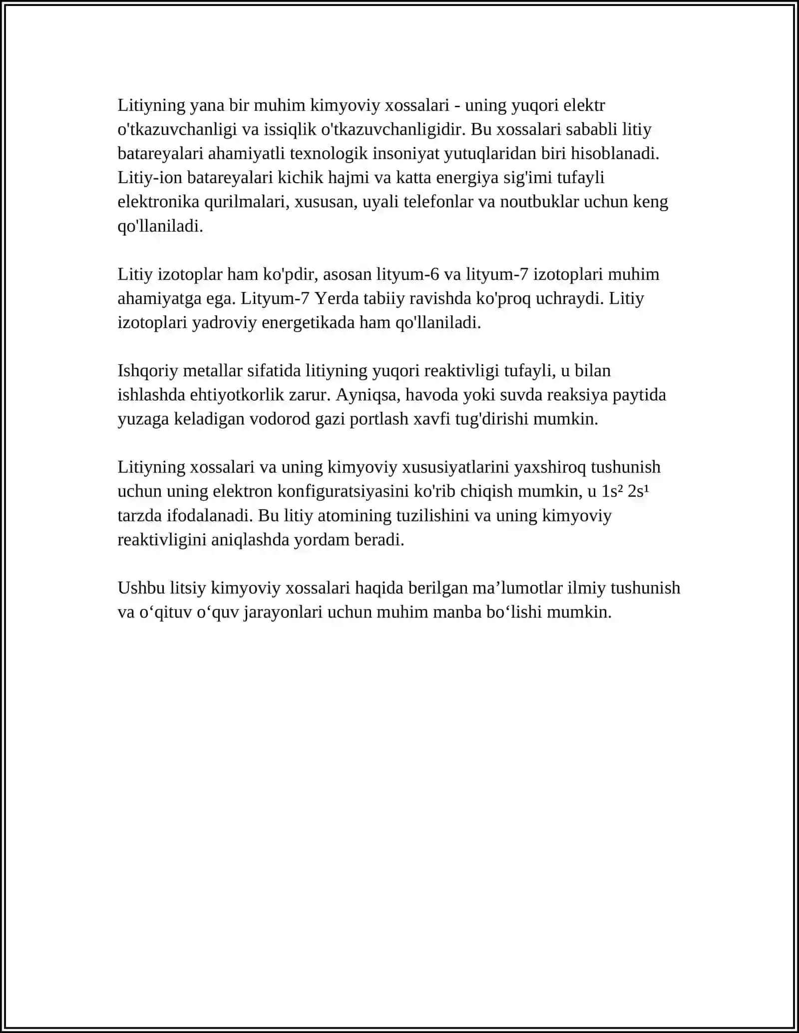 LITIY METALLURGIYASINING UMUMIY AHVOLI 4