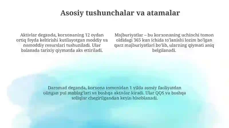 Dorixonalarning hisob siyosatini ishlab chiqish 4