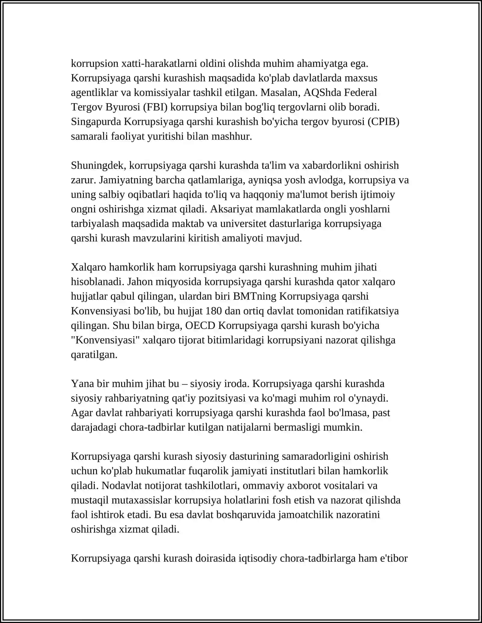 OʻZBEKISTONDA KORRUPSIYAGA QARSHI KURASH MEXANIZMLARI 4
