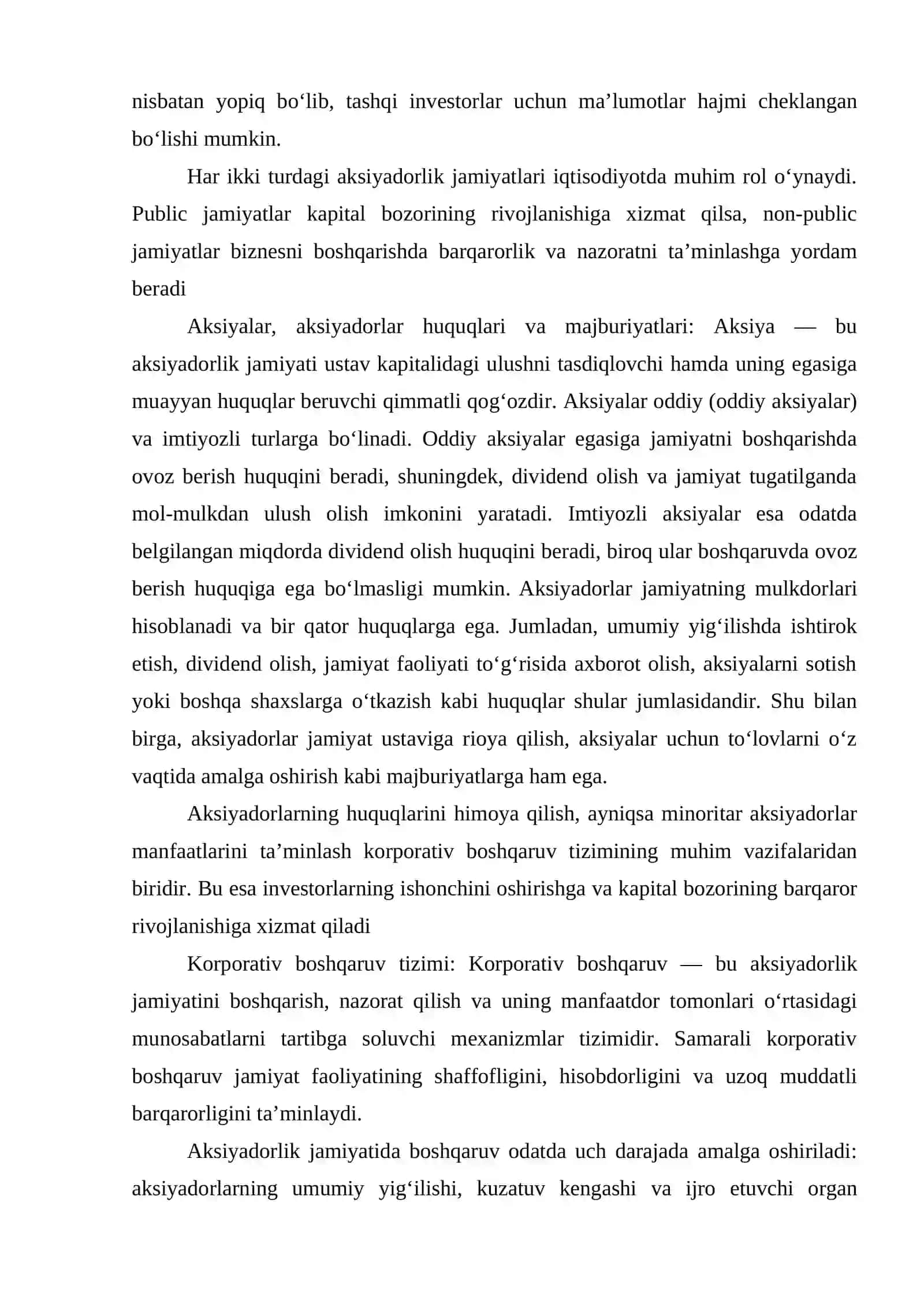 Aksiyadorlik jamiyatining iqtisodiy va huquqiy mohiyati 4