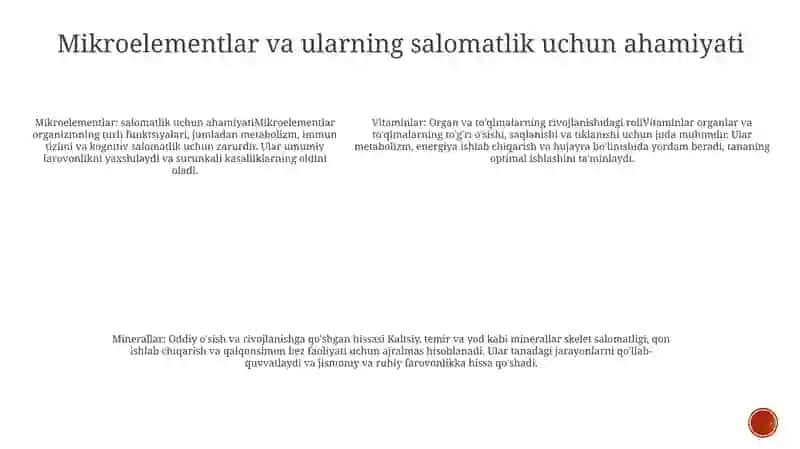 Organizmni Normal Òsishi Va Rivojlanishiga Vitaminlar Mikro Elementlar Mineral Moddalar Tasirini Ahamiyati 4