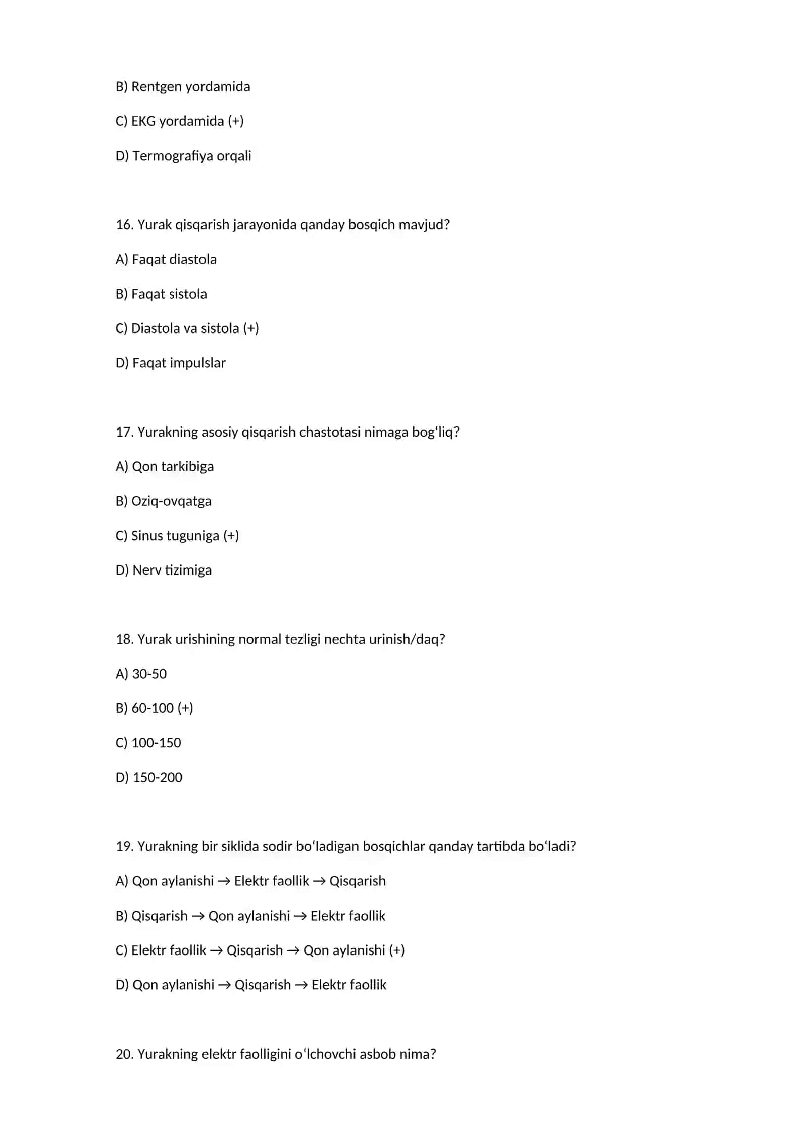 Yurakning fiziologik xususiyatlarini o‘rganish 4