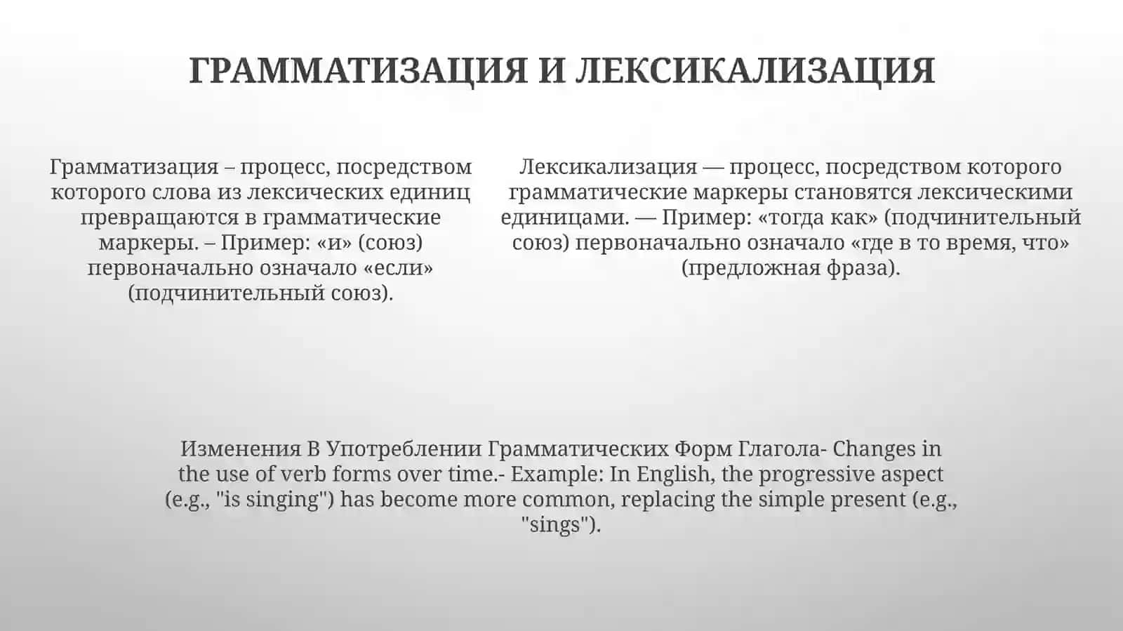 Изменения В Употреблении ГрамматическихФормГлагола 4