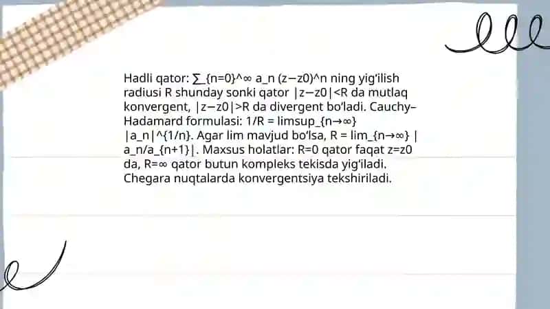 Kompleks hadli qatorlar 4