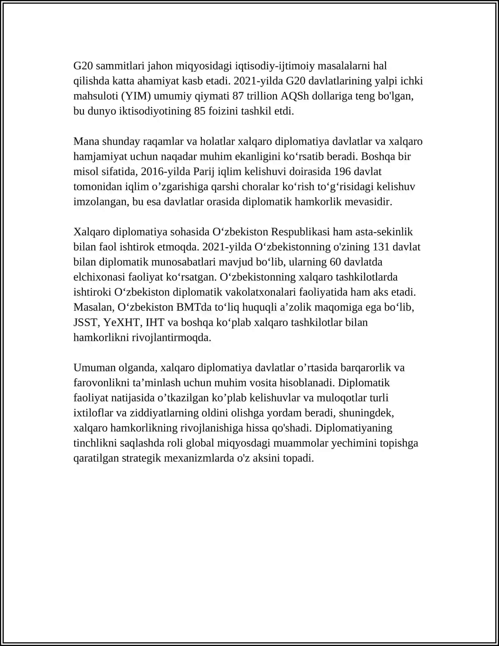 Xalqaro diplomatiya 4