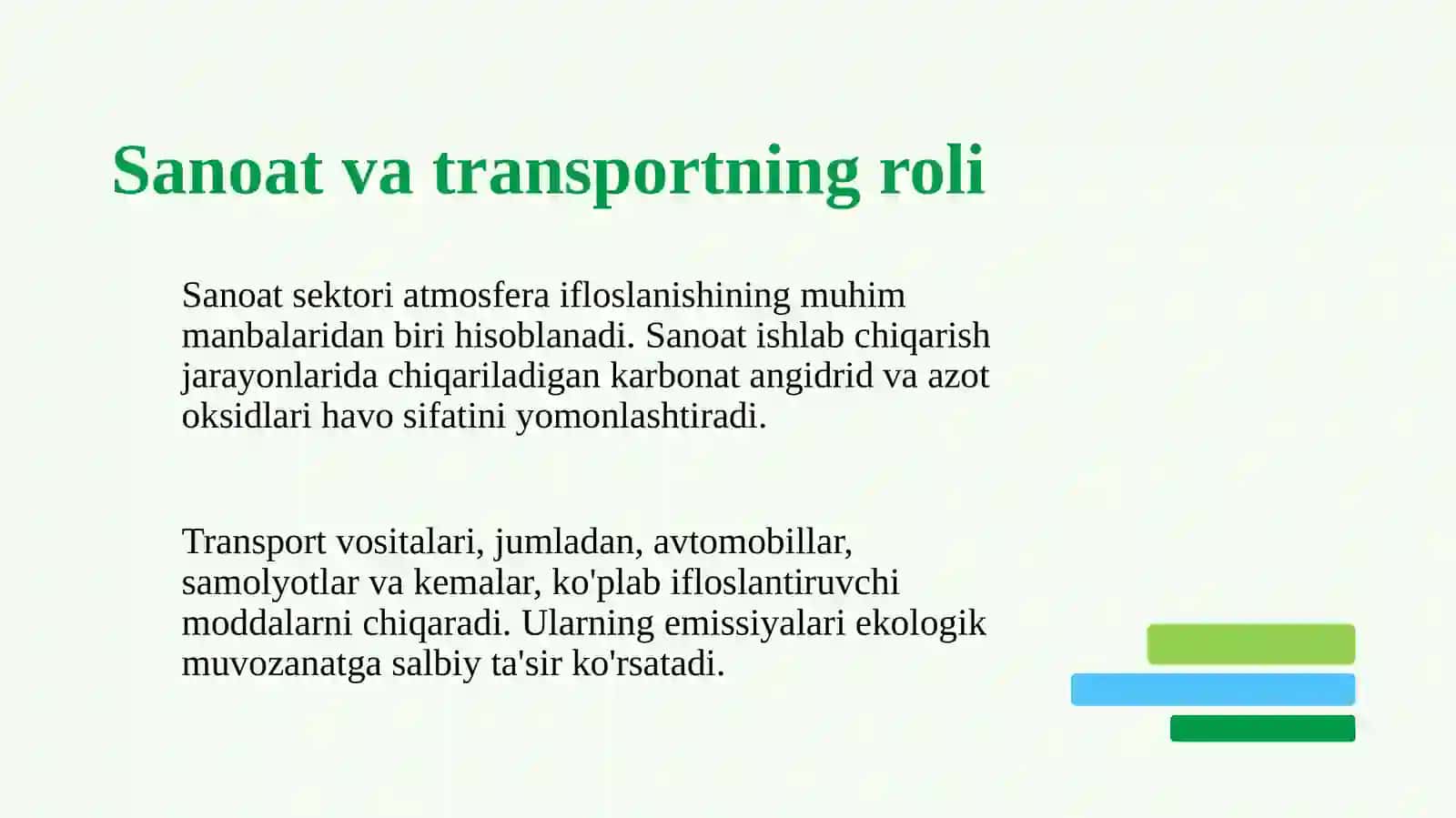Atmosfera ifloslanishining asosiy manbalari va ularning ta’siri 4