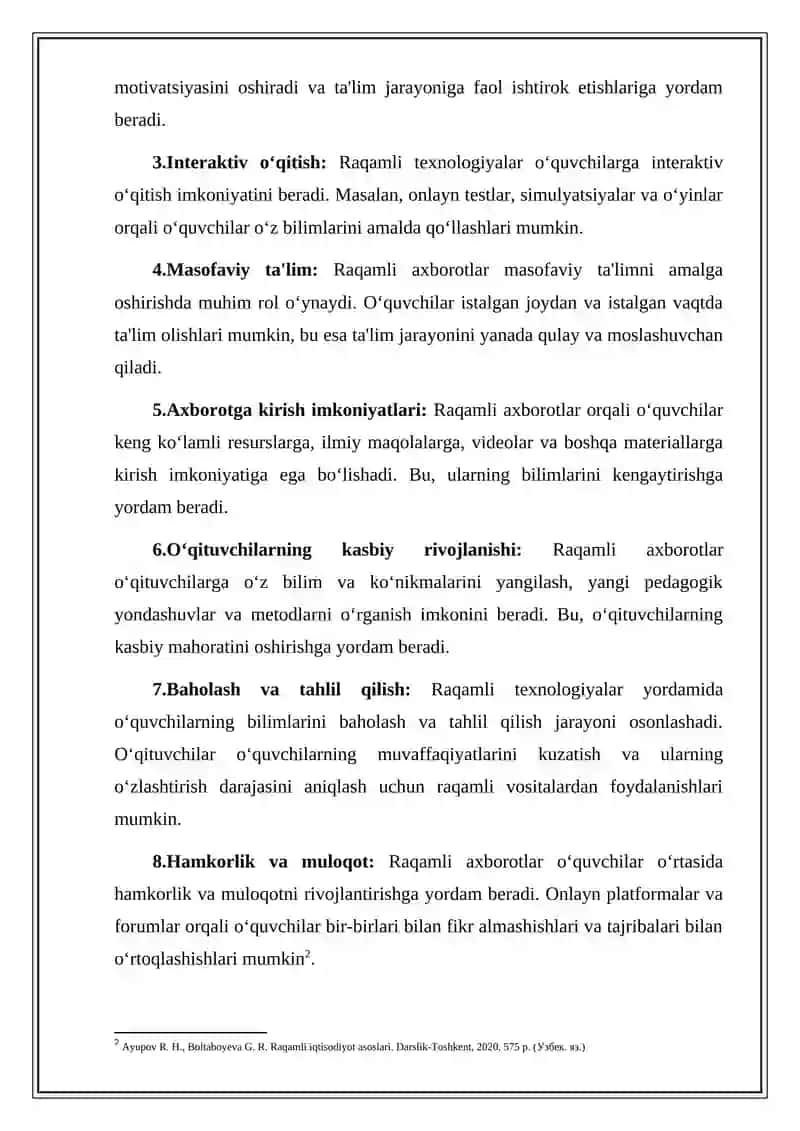 Raqamli Axborotlar va Ta'lim 4