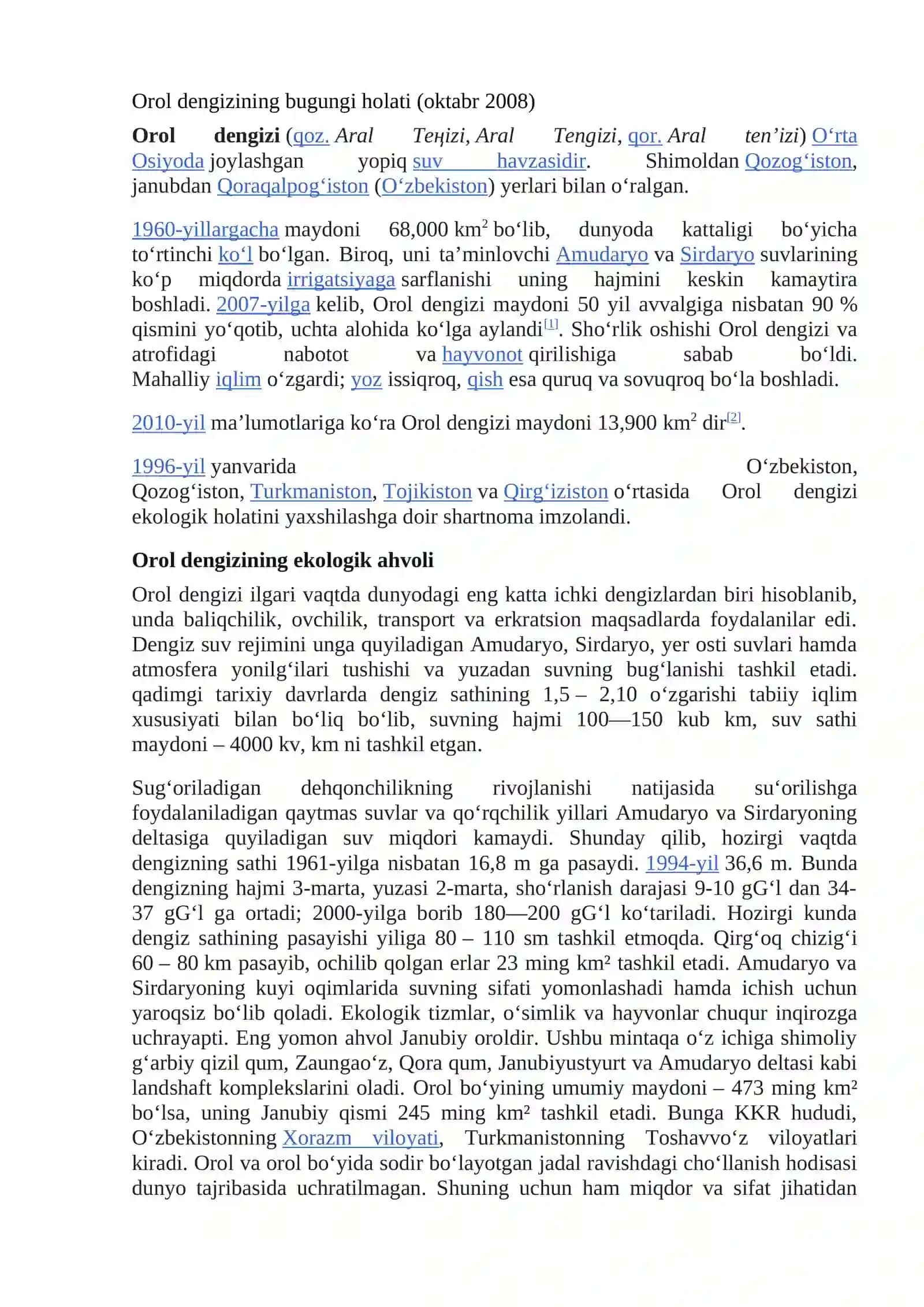 Orol dengizi va Orolbo‘yi hududining ekologik muammolari 4