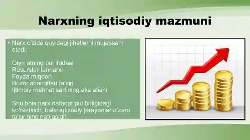Narxning mazmuni va obyektiv asoslari 4
