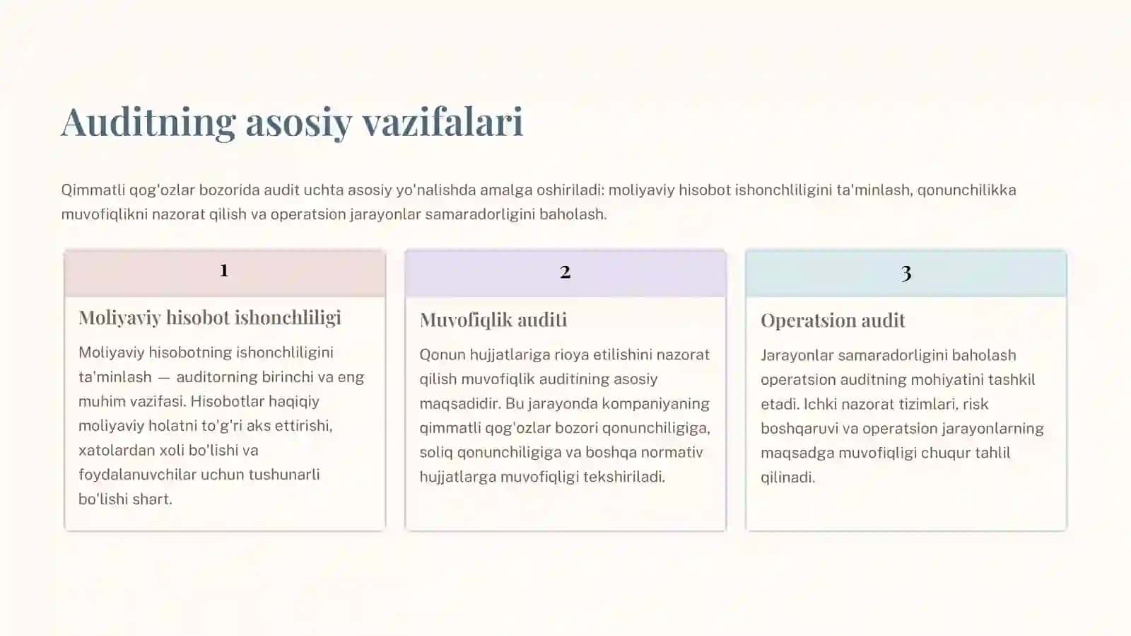 Qimmatli qogʻozlar auditi: Nazariya va amaliyot 4
