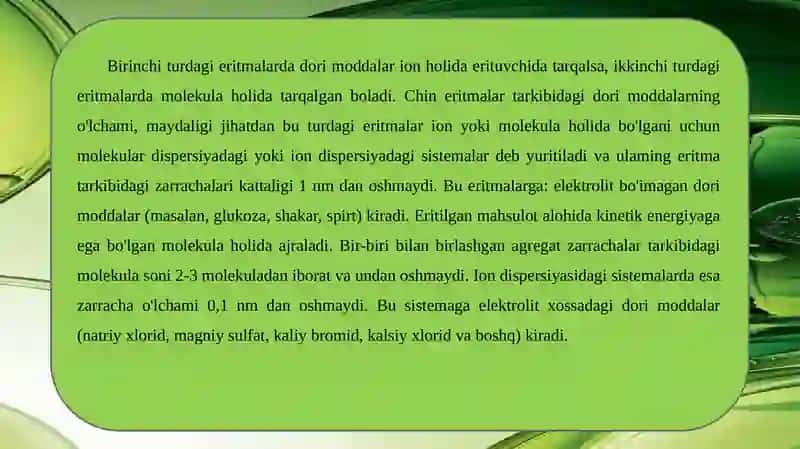 Suyuq dori turlari ppt 4