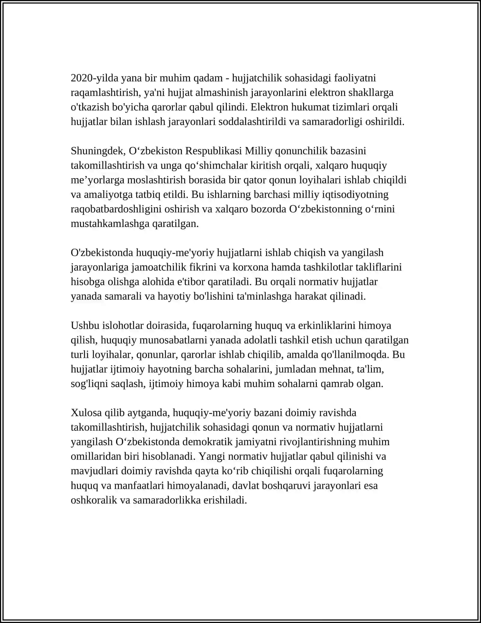 O'ZBEKISTON RESPUBLIKASIDA HUJJATCHILIKNI TAKOMILLASHUVI 2025-2026-O'QUV YILI 4