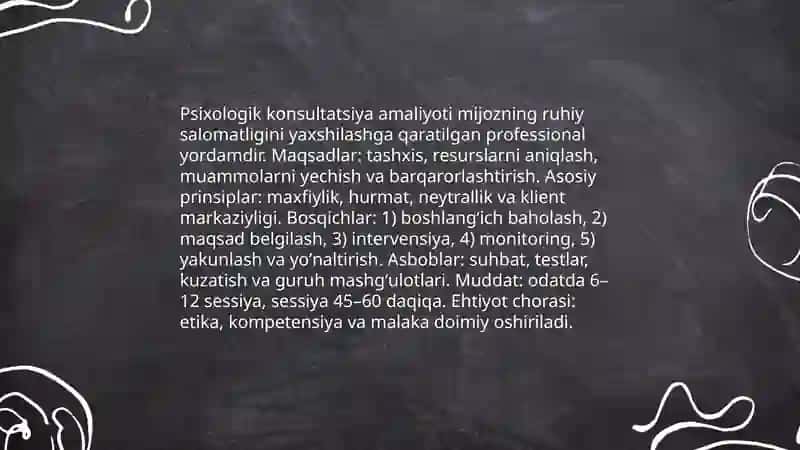 Konsultatsiya amaliyotidagi ayrim yo'nalishlar 4