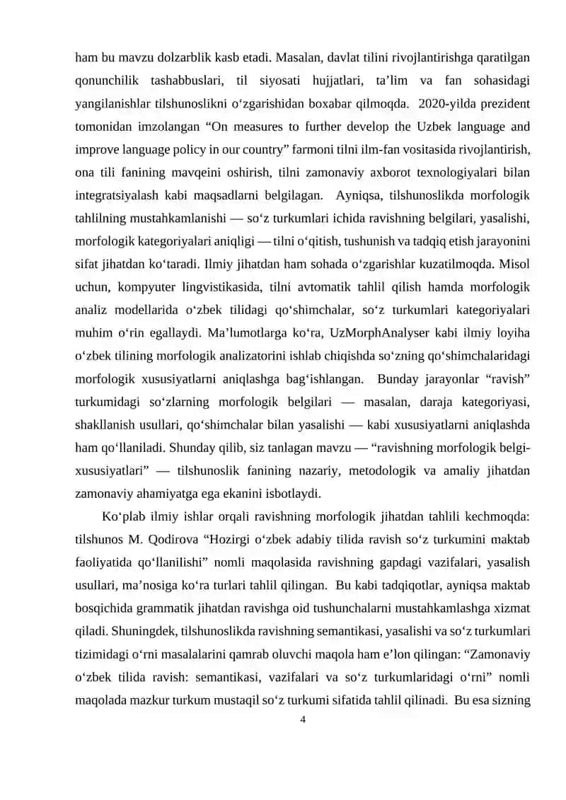 RAVISHNING MORFOLOGIK BELGI-XUSUSIYATLARI 4