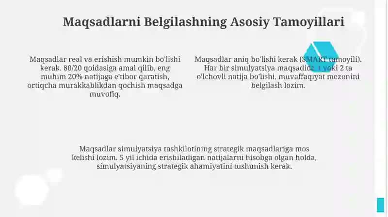 Simulyatsiya maqsadlari 4