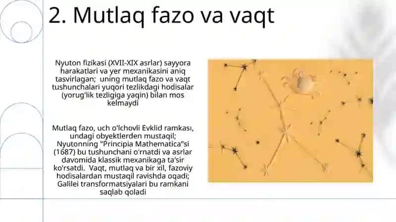 Klassik mehanikada fazo va vaqt xaqida tushuncha 4