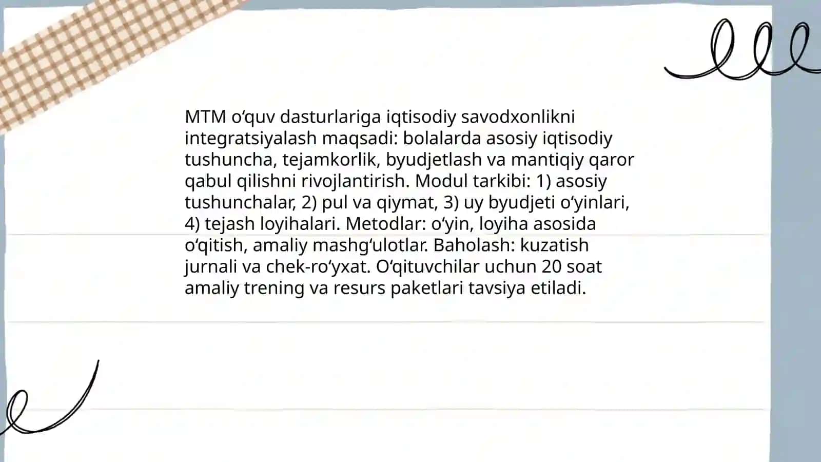 MTM pedagog tarbiyachilarining iqtisodiy bilimlarni egallash zaruriyati 4