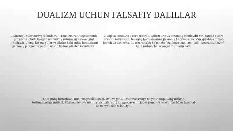 Insonni Tushunishga Dualizm Va Monizm Nuqtai Nazaridan Yondashuv 4