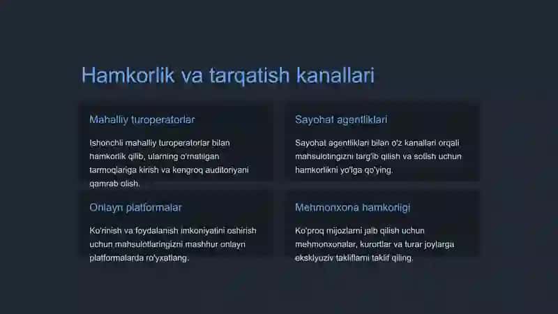 Turistik mahsulotlarni xorijiy turistik bozorlarda sotish 4