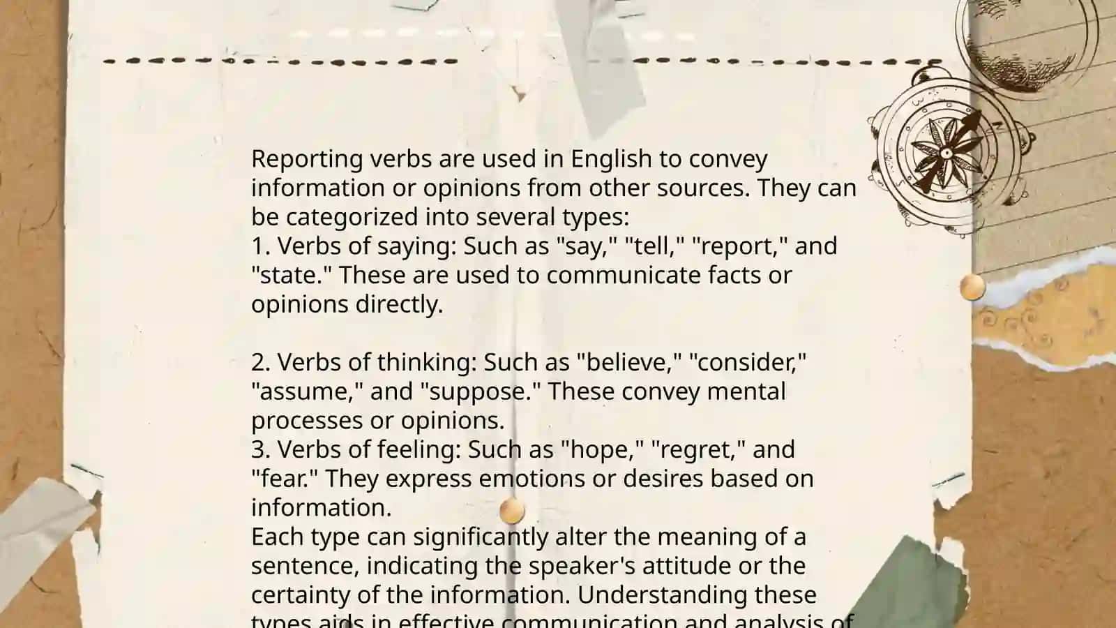 Reporting verbs 4
