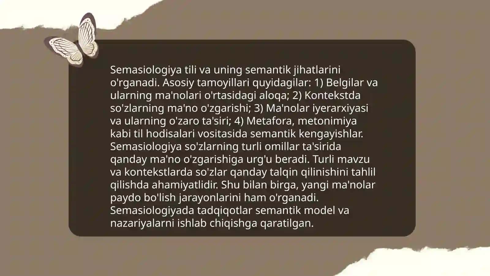 Leksikologiya va semasiologiya.Soʻz tilning markaziy birligi 4