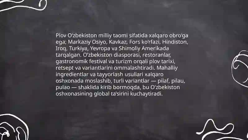 O'zbek taomlarining xalqaro madaniy diplomatiyadagi roli 4
