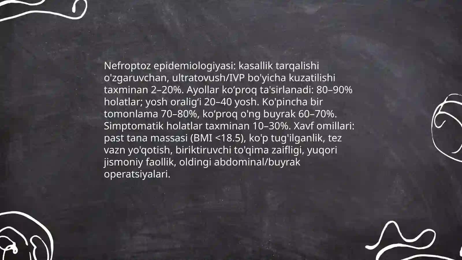 Nefroptoz klinikasi, diagnostikasi, davolash 4