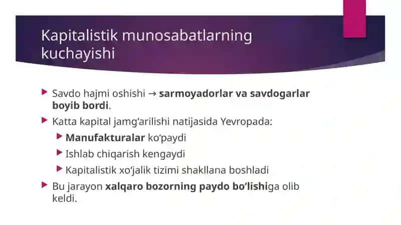 Buyuk geografik kashfiyotlarining iqtisodiy oqibatlari 4