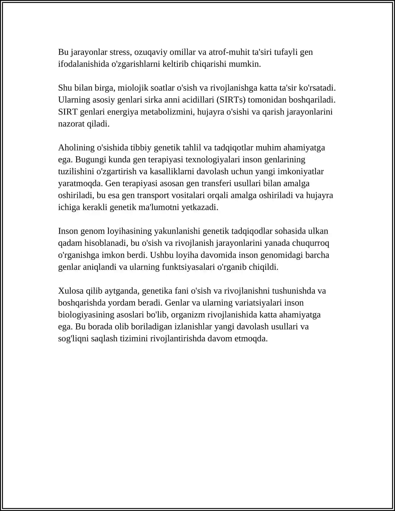 O'SISH VA RIVOJLANISH QONUNIYATI IRSIYATNI YOSHGA OID HUSUSIYATLARI BILIS METODIDAN FOYDALANIB QIL 4