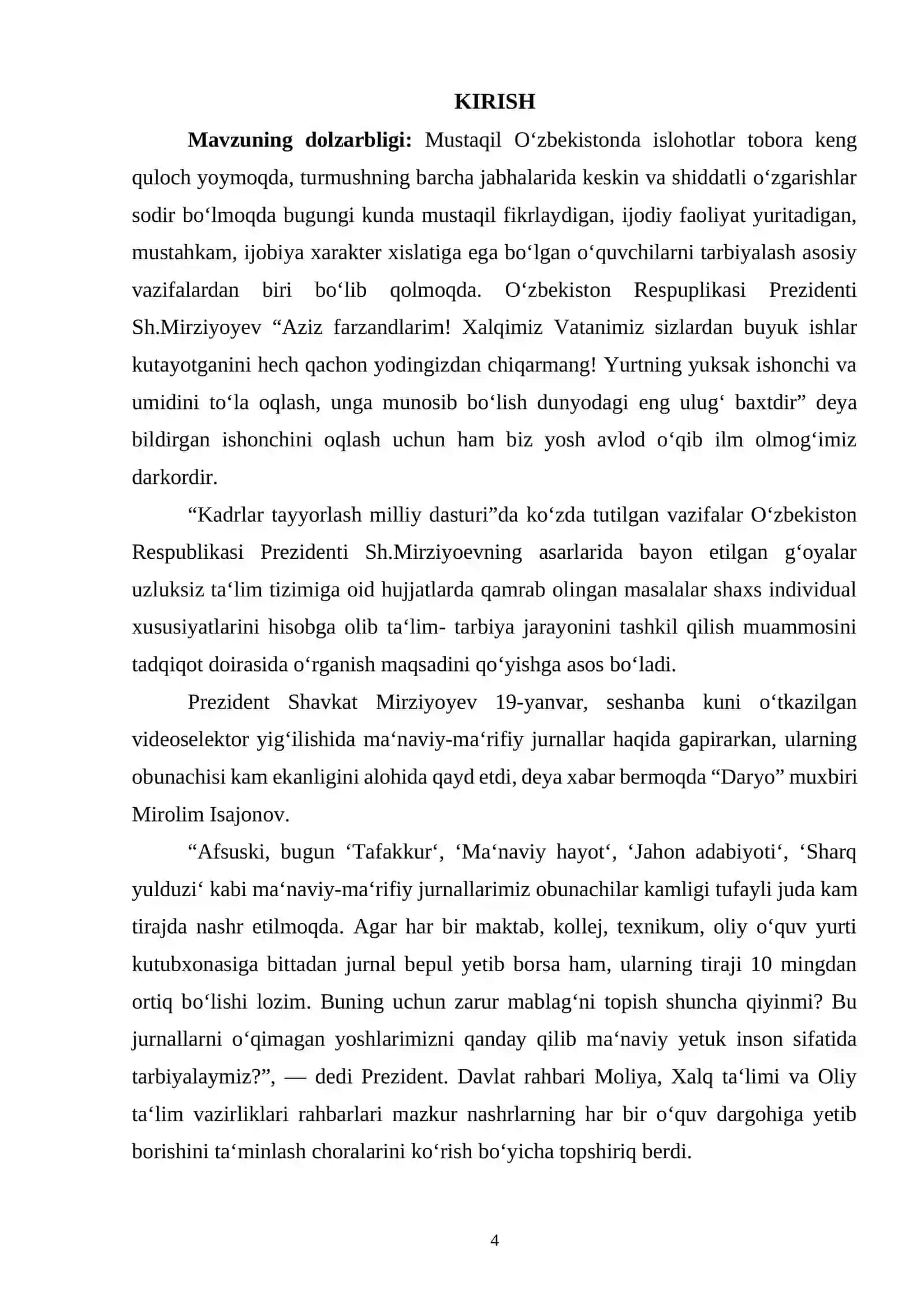 Tafakkurni rivojlantirish bosqichlari mavzusida Kurs ishi to`liq 4