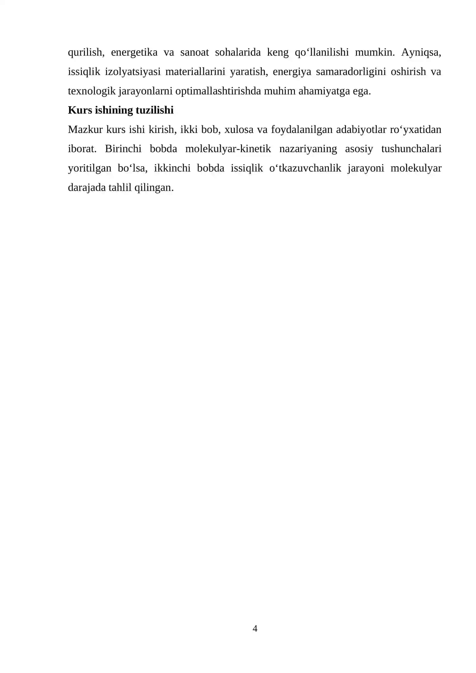 Molekulyar-kinetik nazariya asosida issiqlik o‘tkazuvchanlik jarayonini tahlil qilish 4